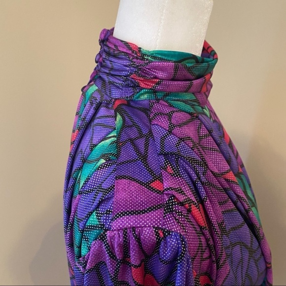 TESS Vintage Stained Glass High Neck Blouse - 8P - Picture 7 of 15